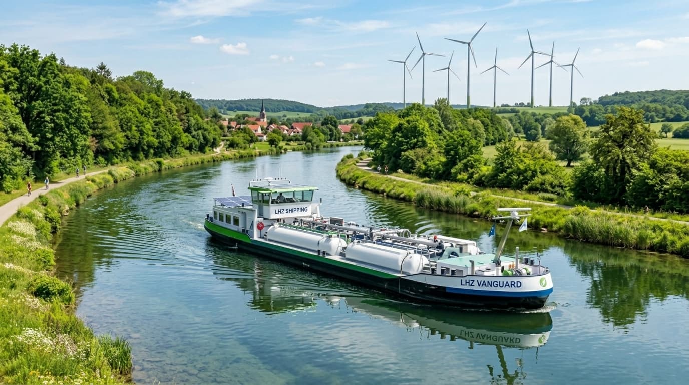 Eco-friendly hybrid inland tanker on European river